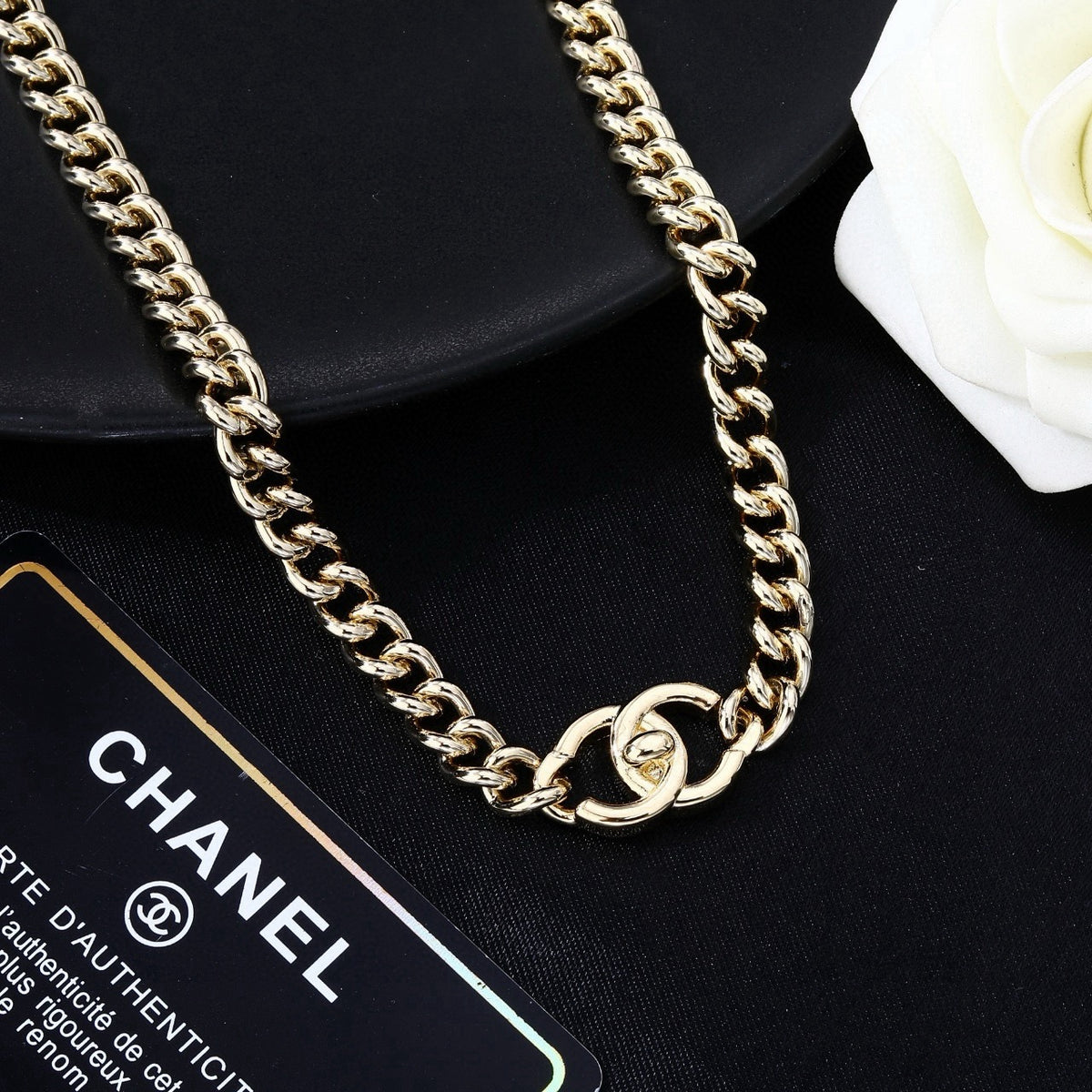 Signature Emblem Jewelry Accessory in Polished Metal-Tone – Design 070 detail view