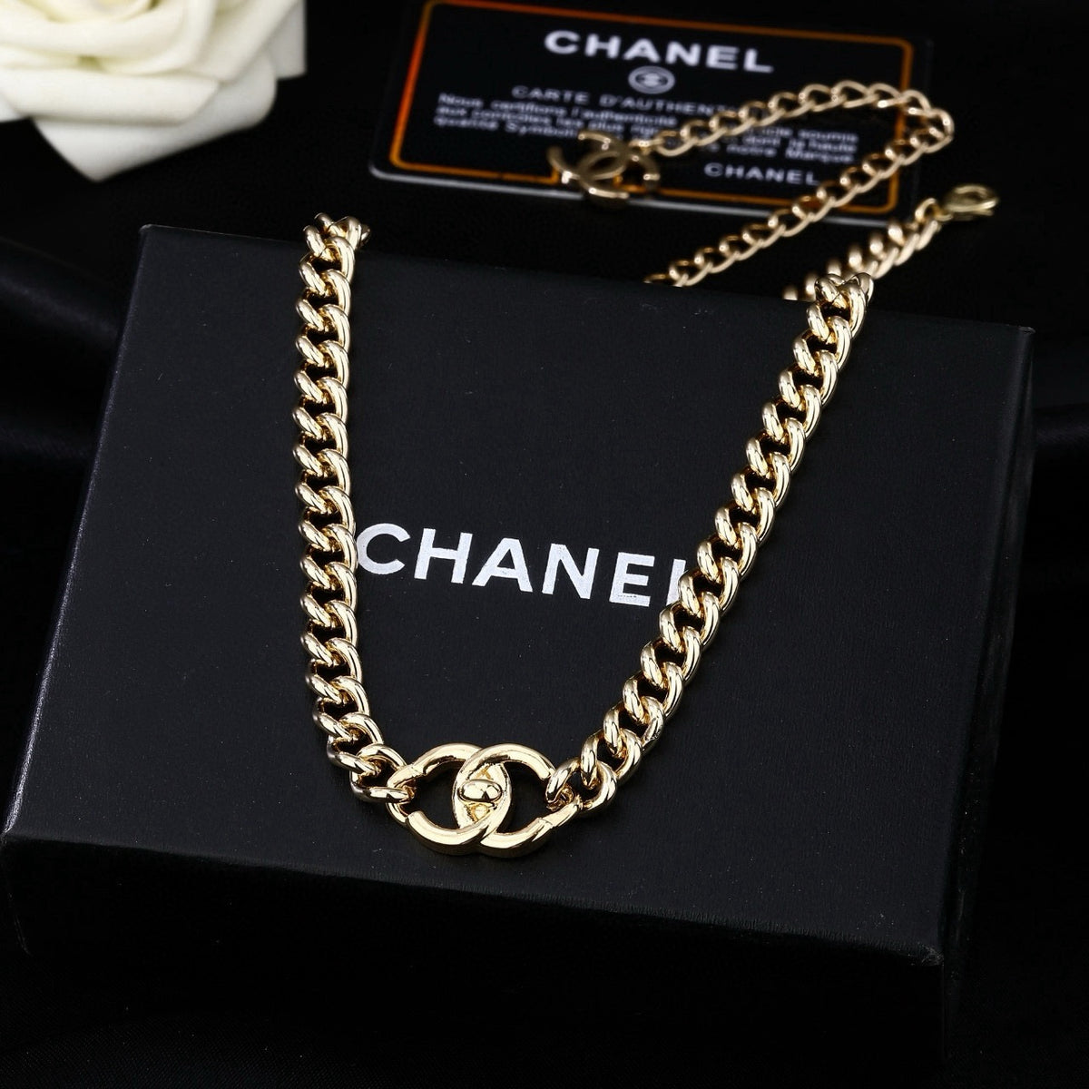 Signature Emblem Jewelry Accessory in Polished Metal-Tone – Design 070 front product view
