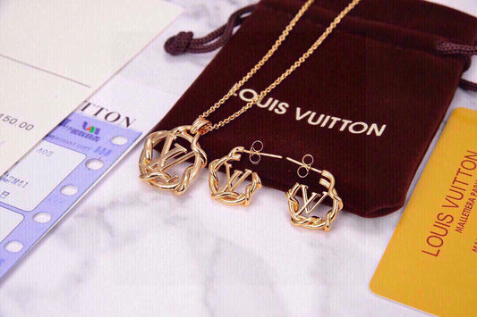 Letter Emblem Pendant Necklace in Polished Metal-Tone – Design 031 main product view