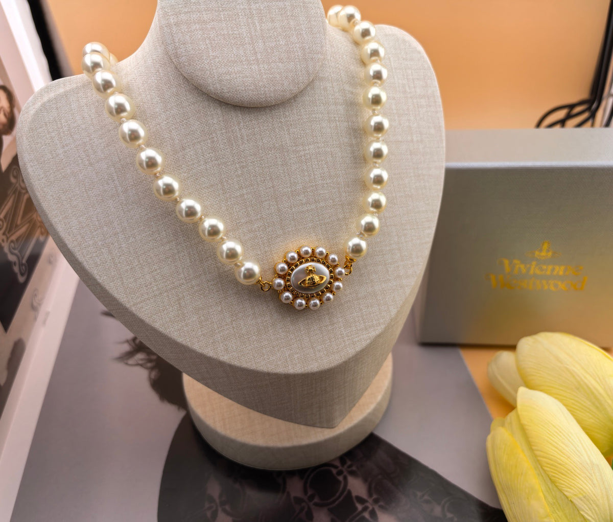 Orb Pendant Necklace in Polished Metal-Tone – Design 061 styled product view
