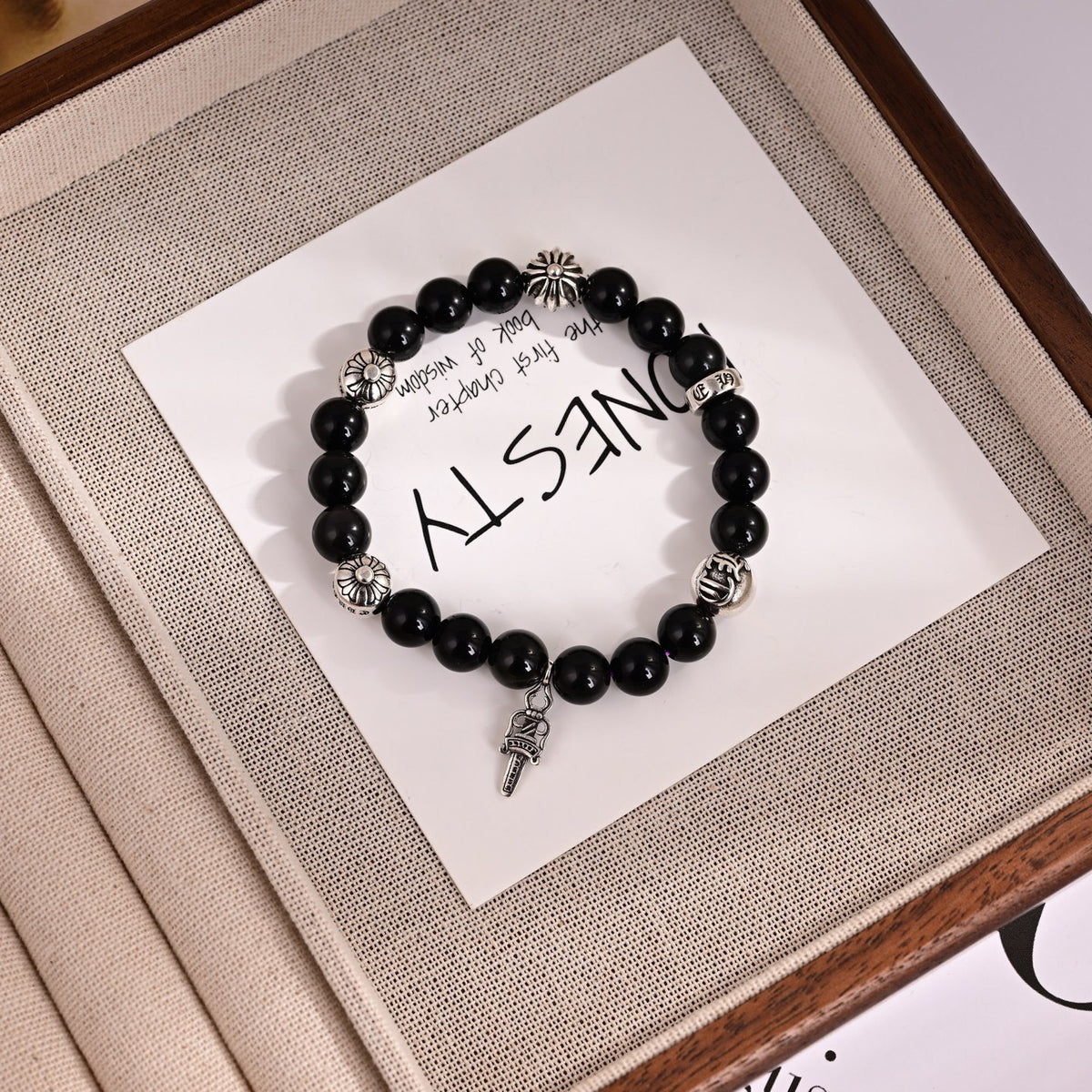 Cross Statement Bracelet in Metal-Tone – Design 21 front product view