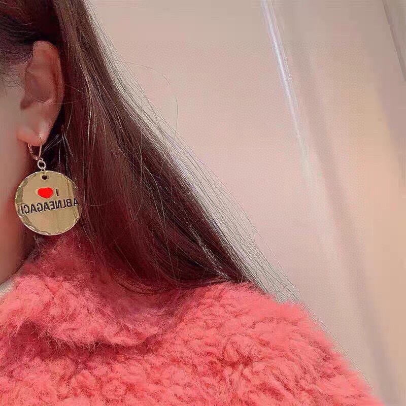 Ring Motif Statement Earrings in Gold-Tone – Design 011 front product view