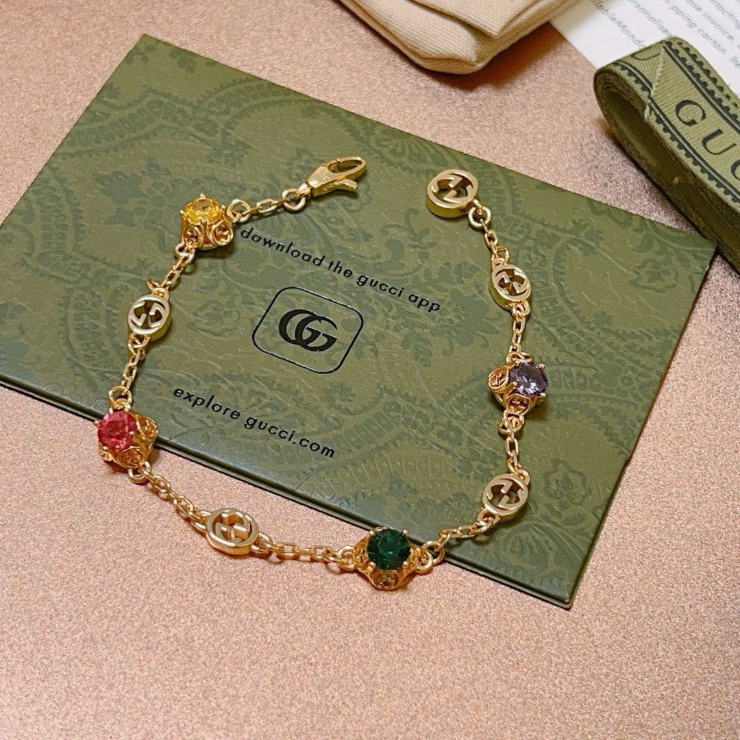 Geometric Emblem Bracelet in Polished Metal-Tone – Design 111 front product view