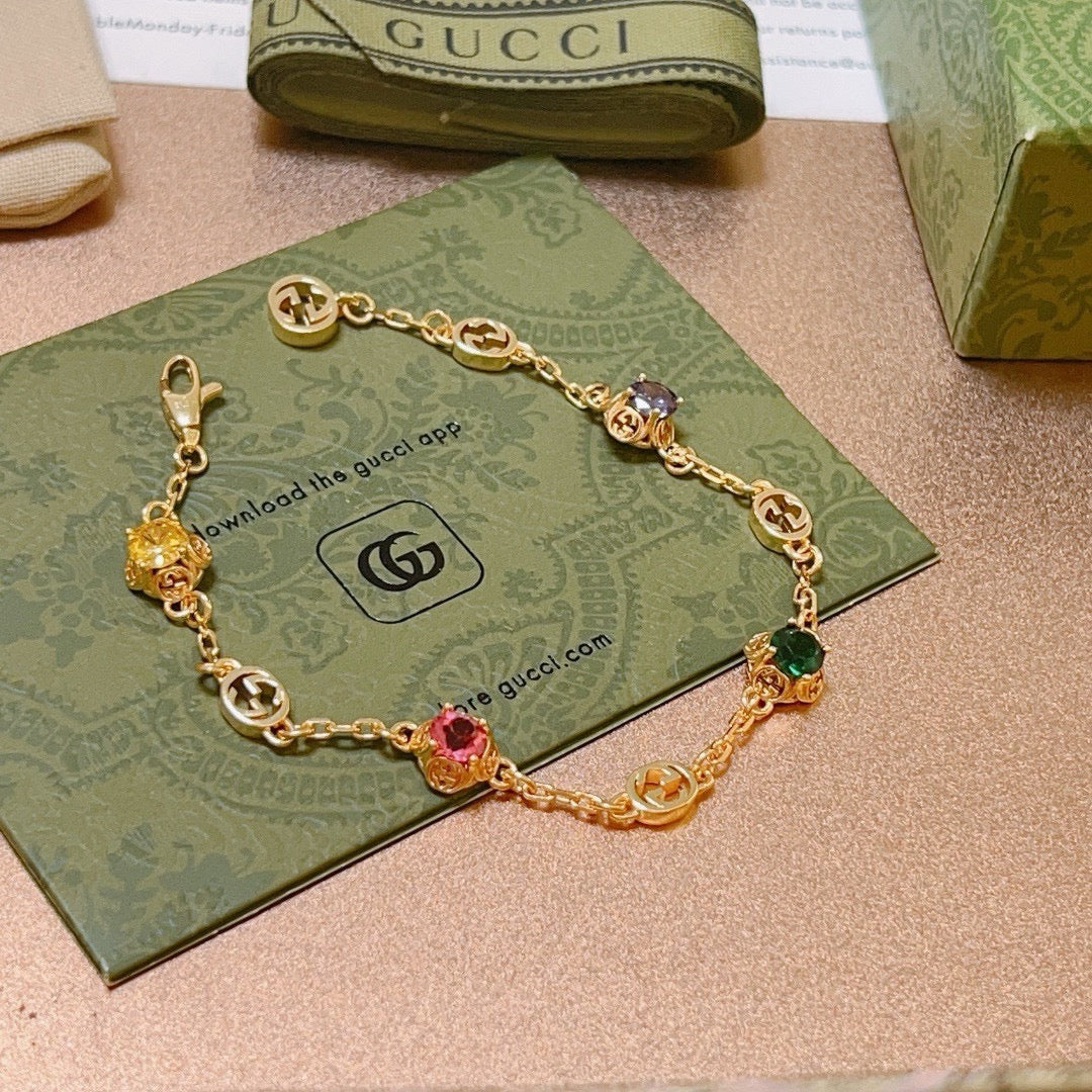 Geometric Emblem Bracelet in Polished Metal-Tone – Design 111 front product view