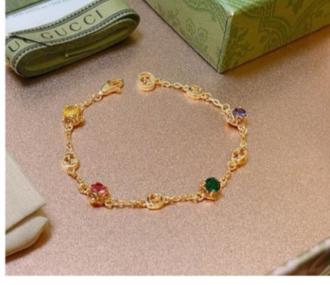 Geometric Emblem Bracelet in Polished Metal-Tone – Design 111 main product view