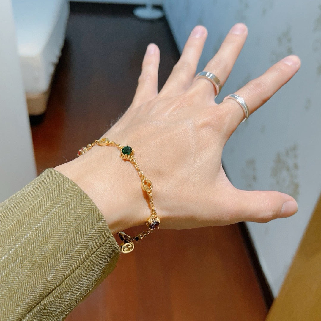 Geometric Emblem Bracelet in Polished Metal-Tone – Design 117 main product view