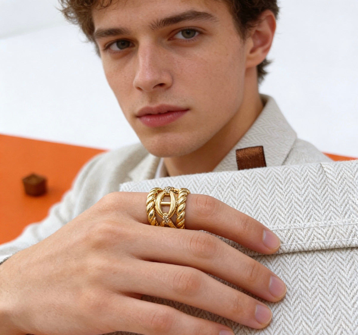 Toggle Statement Ring in Gold-Tone – Toggle Detail front product view