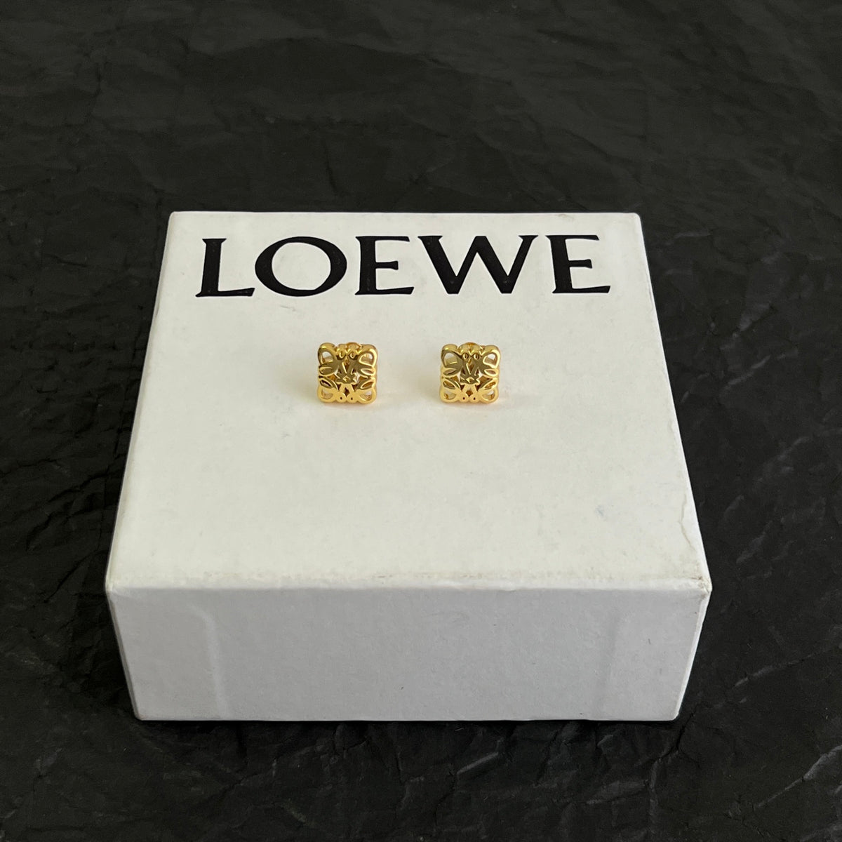 Floral Motif Stud Earrings in Polished Metal-Tone – Design 05 main product view
