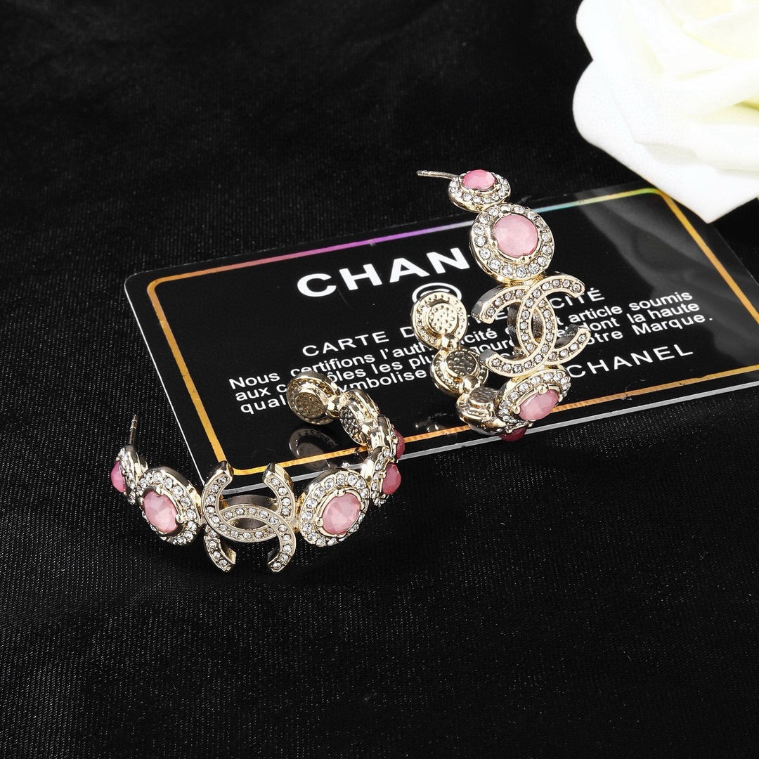Signature Emblem Statement Earrings in Polished Metal-Tone – Design 045 detail view
