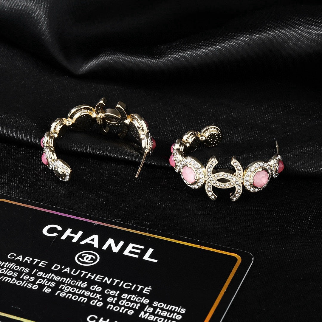 Signature Emblem Statement Earrings in Polished Metal-Tone – Design 045 styled product view