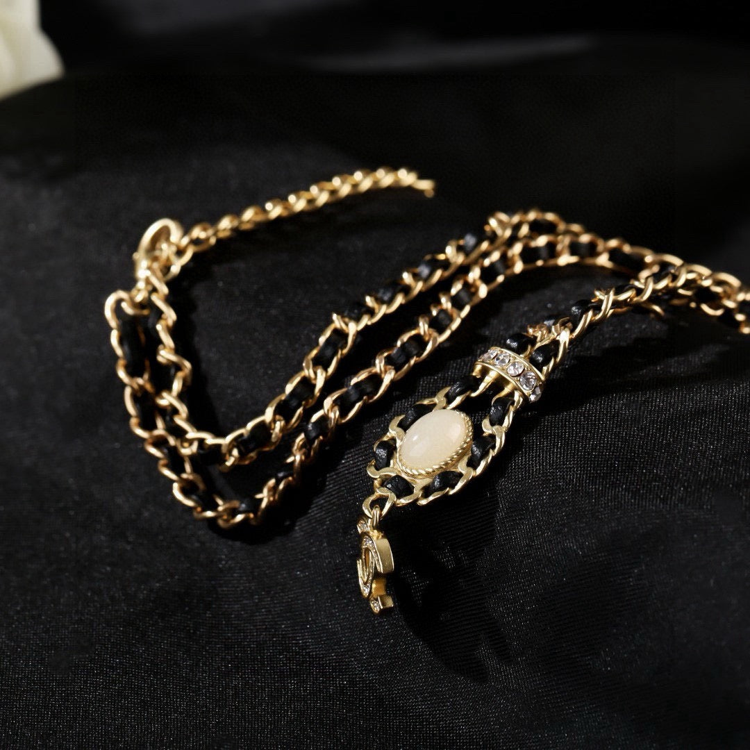 Signature Emblem Pendant Necklace in Gold-Tone – Design 076 side detail