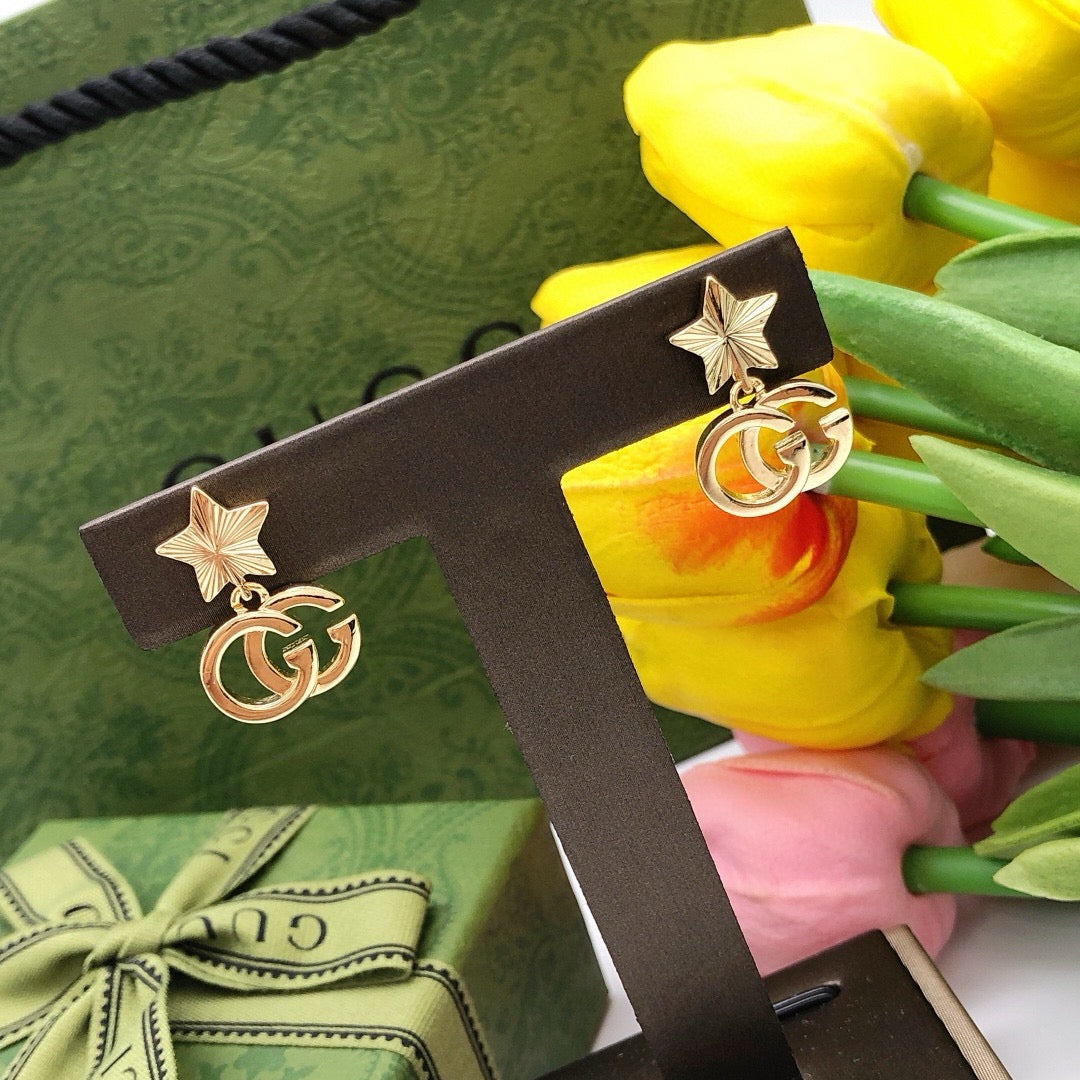 Star Stud Earrings in Polished Metal-Tone main product view