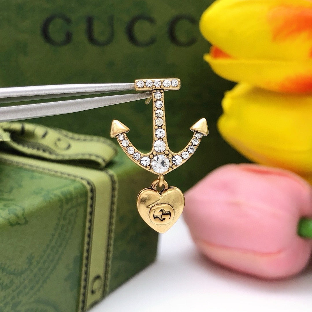 Heart Stud Earrings in Polished Metal-Tone main product view