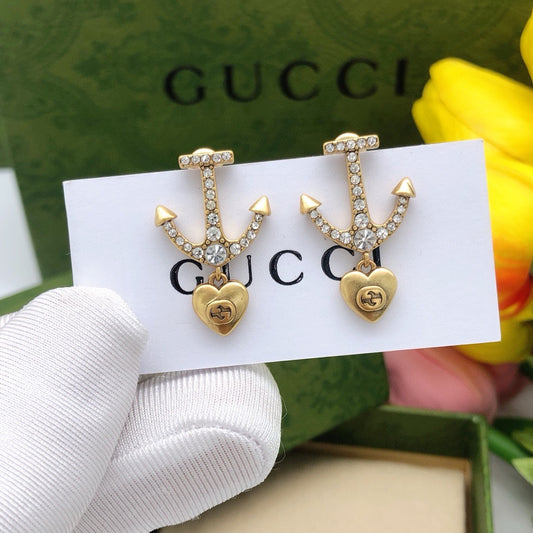 Heart Stud Earrings in Polished Metal-Tone main product view