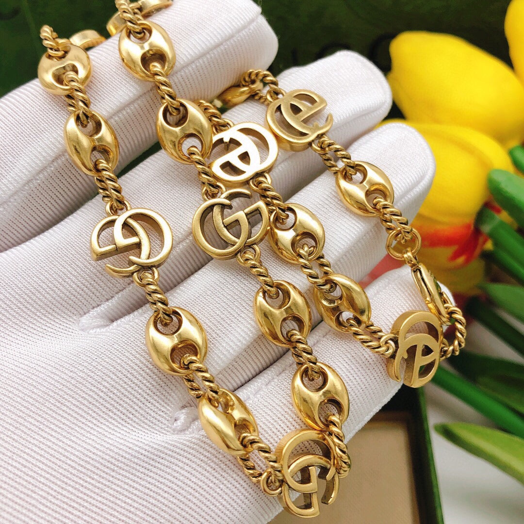 Geometric Emblem Pendant Necklace in Polished Metal-Tone – Design 020 main product view