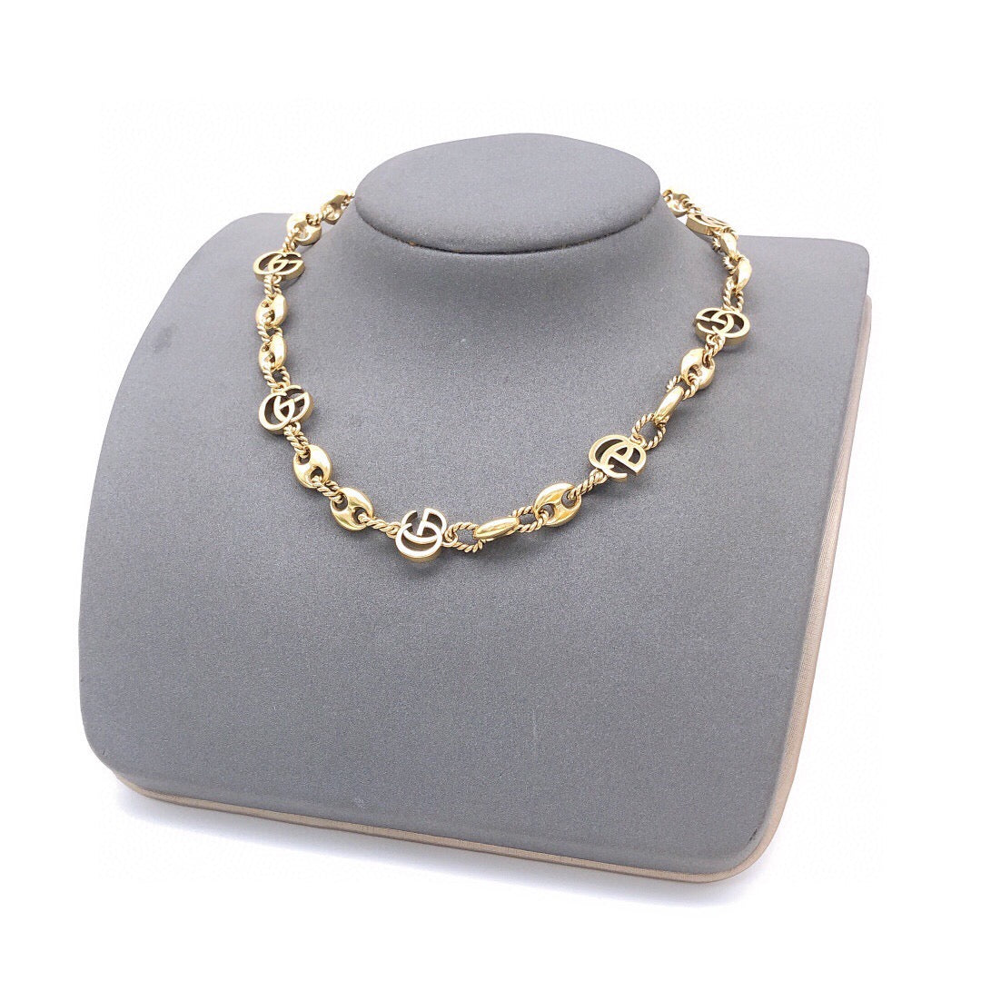 Geometric Emblem Pendant Necklace in Polished Metal-Tone – Design 020 main product view