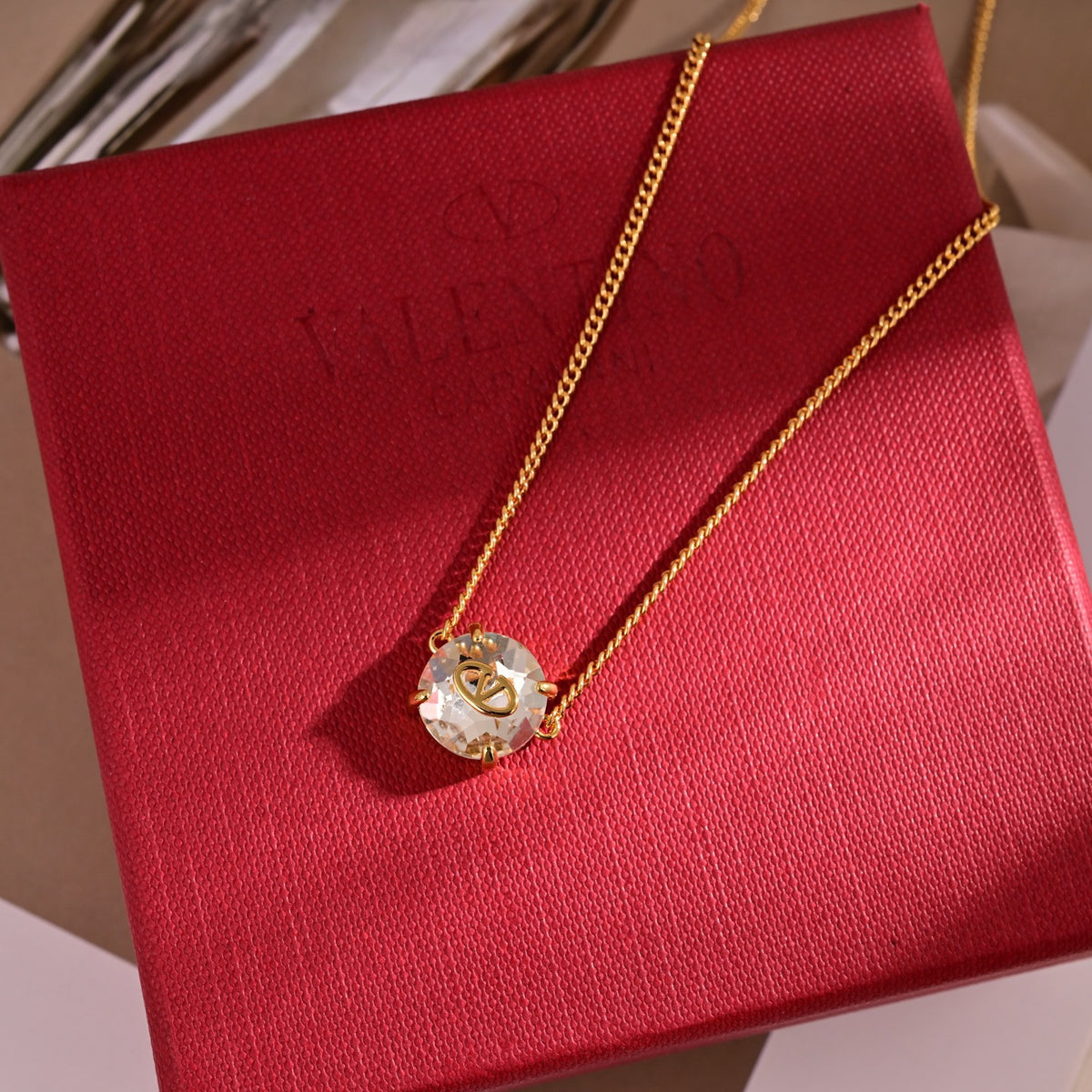 Signature Emblem Pendant Necklace in Polished Metal-Tone – Design 10 main product view