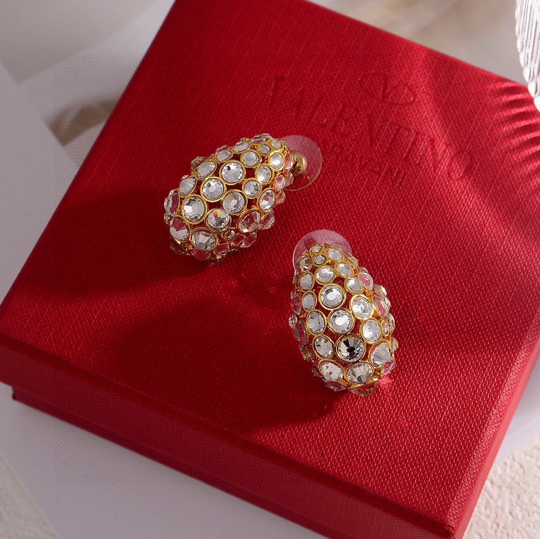 Signature Emblem Stud Earrings in Gold-Tone – Design 22 main product view