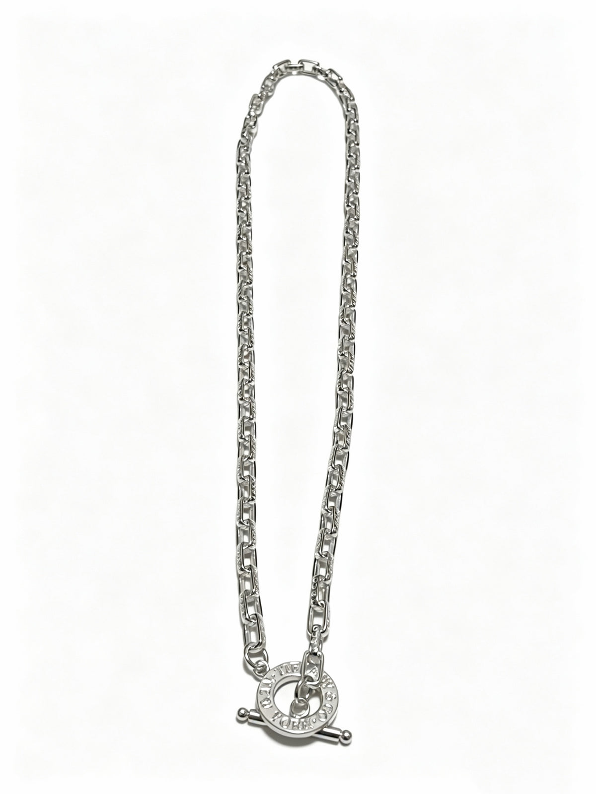 Signature Motif Pendant Necklace in Silver-Tone – Vintage Detail – Design 55 detail view