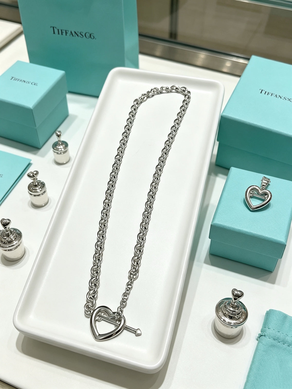 Signature Motif Pendant Necklace in Silver-Tone – Vintage Detail – Design 54 detail view