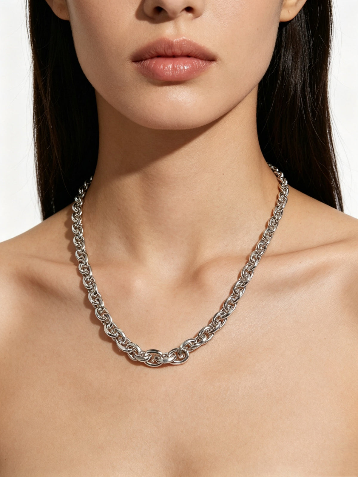 Signature Motif Pendant Necklace in Silver-Tone – Vintage Detail – Design 51 side detail