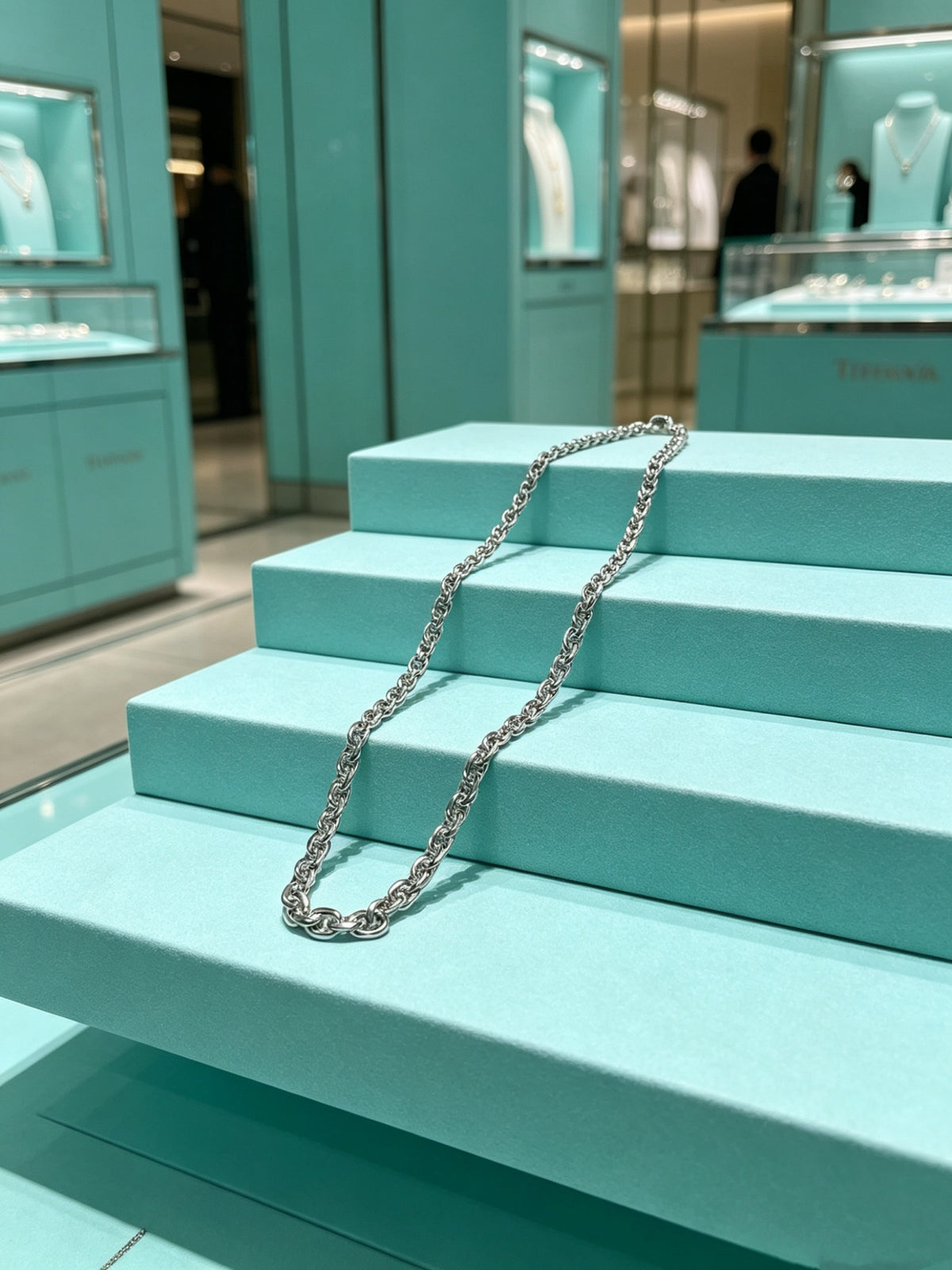 Signature Motif Pendant Necklace in Silver-Tone – Vintage Detail – Design 51 detail view