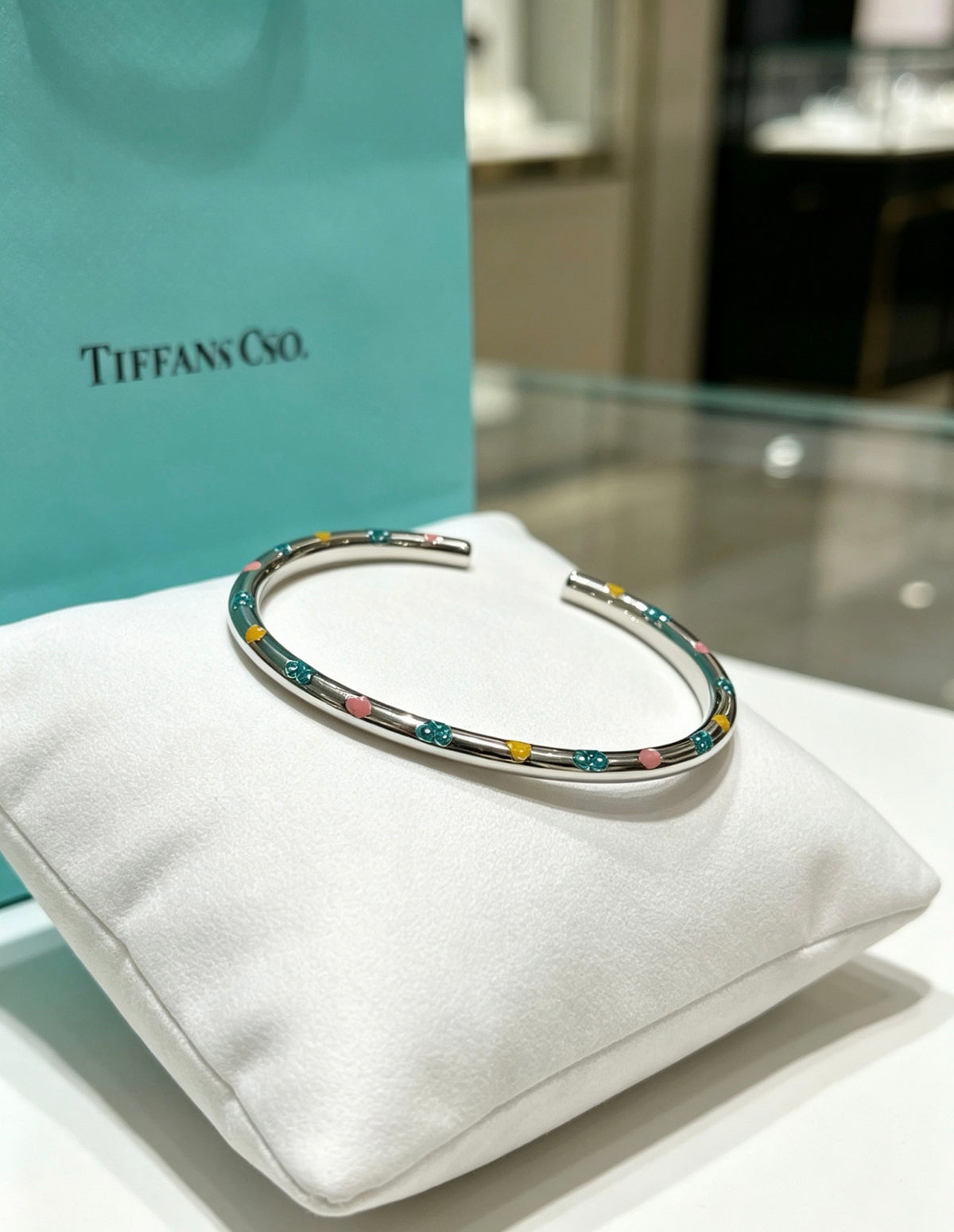 Signature Motif Bangle in Silver-Tone main product view