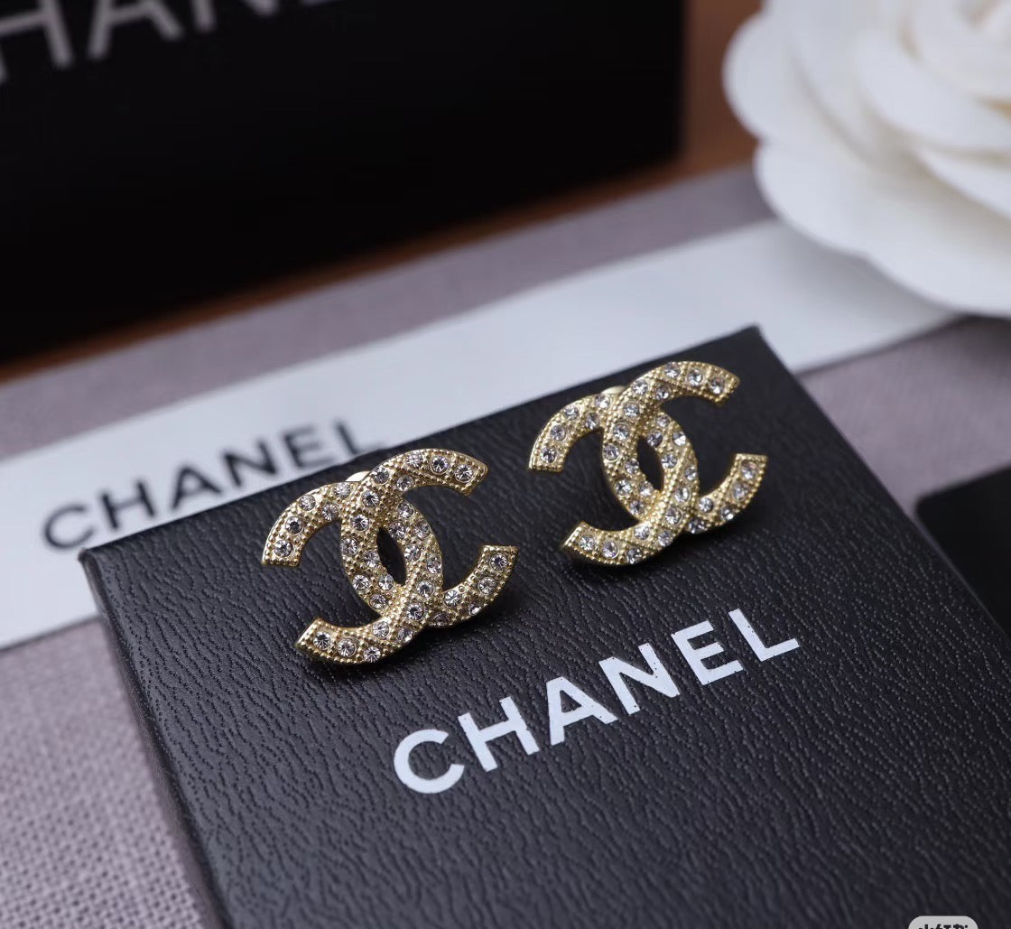 Signature Emblem Stud Earrings in Silver-Tone – Design 026 detail view