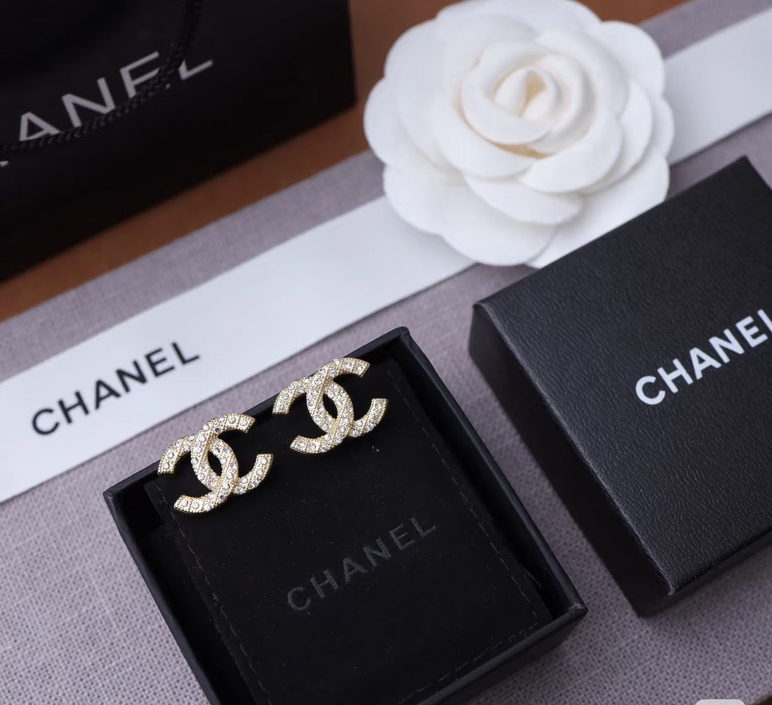 Signature Emblem Stud Earrings in Silver-Tone – Design 026 close-up detail