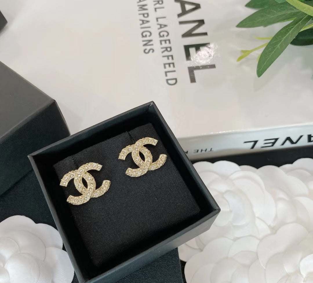 Signature Emblem Stud Earrings in Silver-Tone – Design 026 main product view