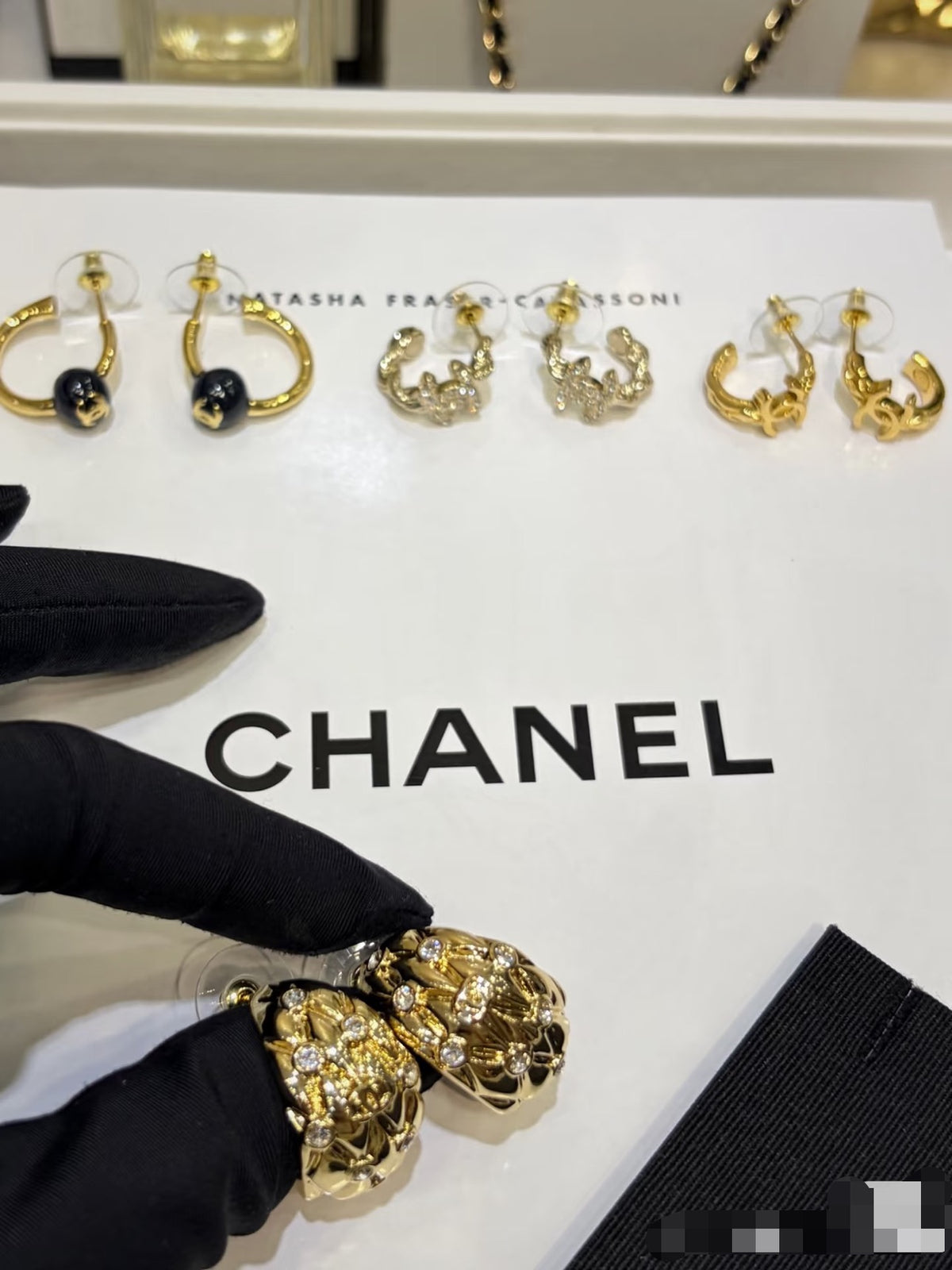 Signature Emblem Stud Earrings in Gold-Tone – Design 081 styled product view