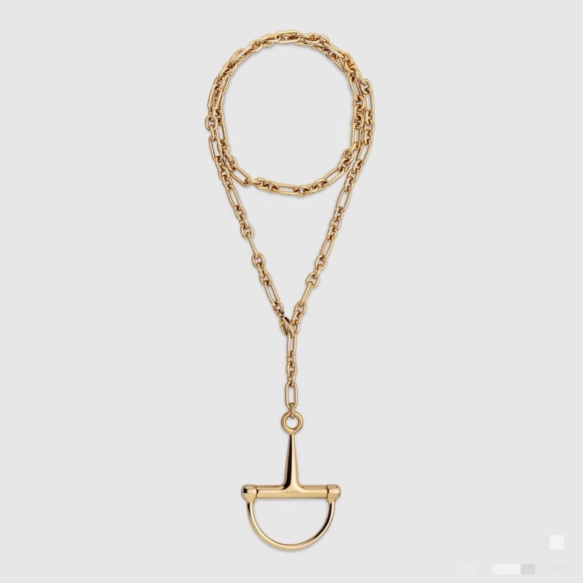 Double-G Emblem Pendant Necklace in Gold-Tone – Design 003 main product view