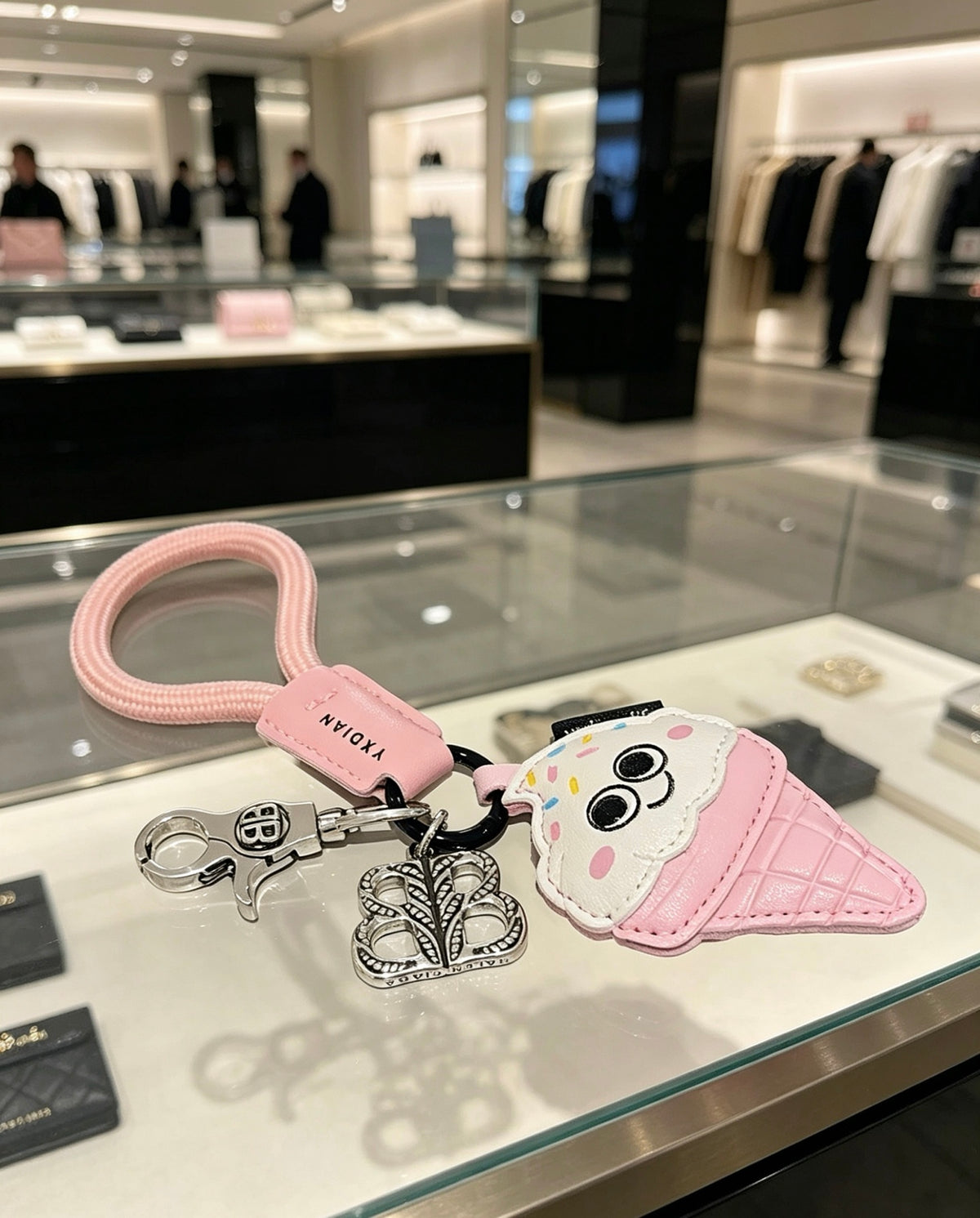 Key Jewelry Accessory in Polished Metal-Tone – Design 039 main product view