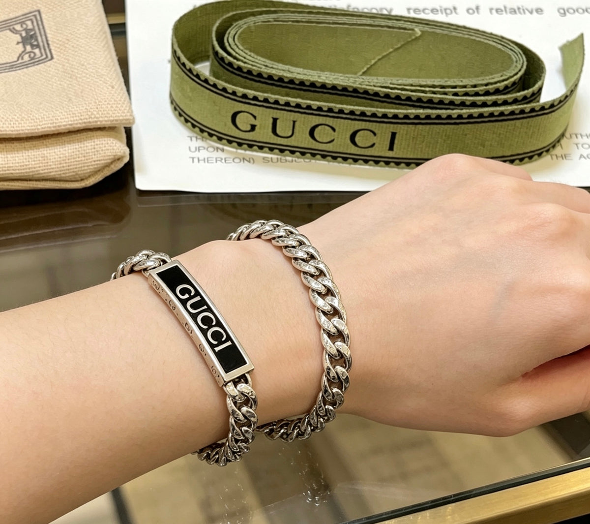 Floral Bracelet in Polished Metal-Tone – Design 020 styled product view