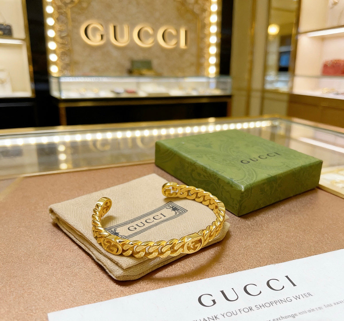 Double-G Emblem Bangle in Rose-Gold-Tone front product view