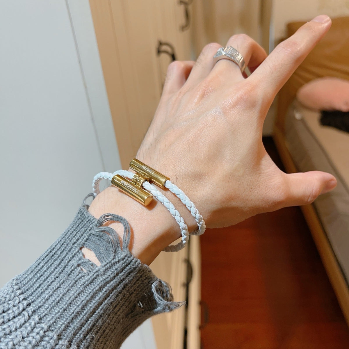 Horse Braided Bracelet in Silver-Tone – Braided Detail – Design 008 styled product view