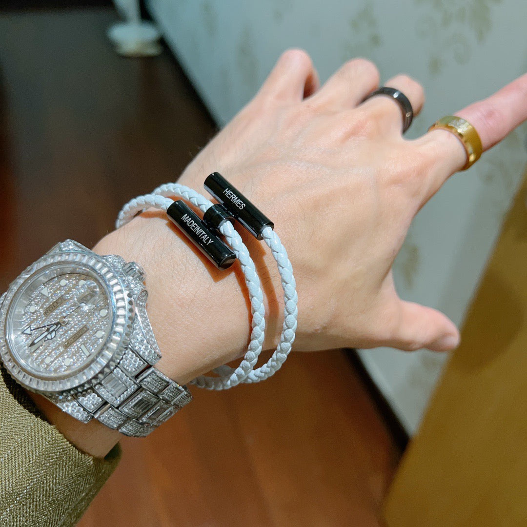 Horse Braided Bracelet in Silver-Tone – Braided Detail – Design 007 styled product view