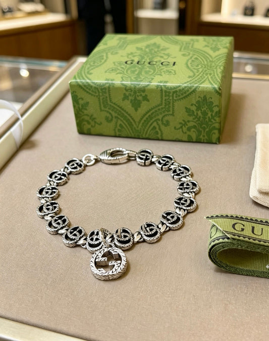 Geometric Emblem Bracelet in Polished Metal-Tone – Design 115 main product view