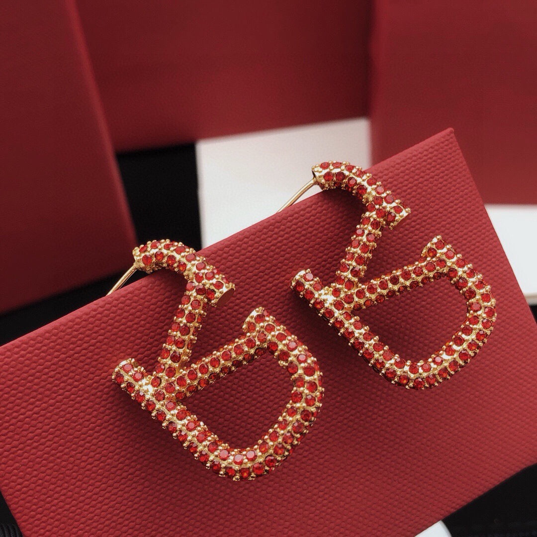 Signature Emblem Crystal-Accent Stud Earrings – Medium – Design 02 main product view