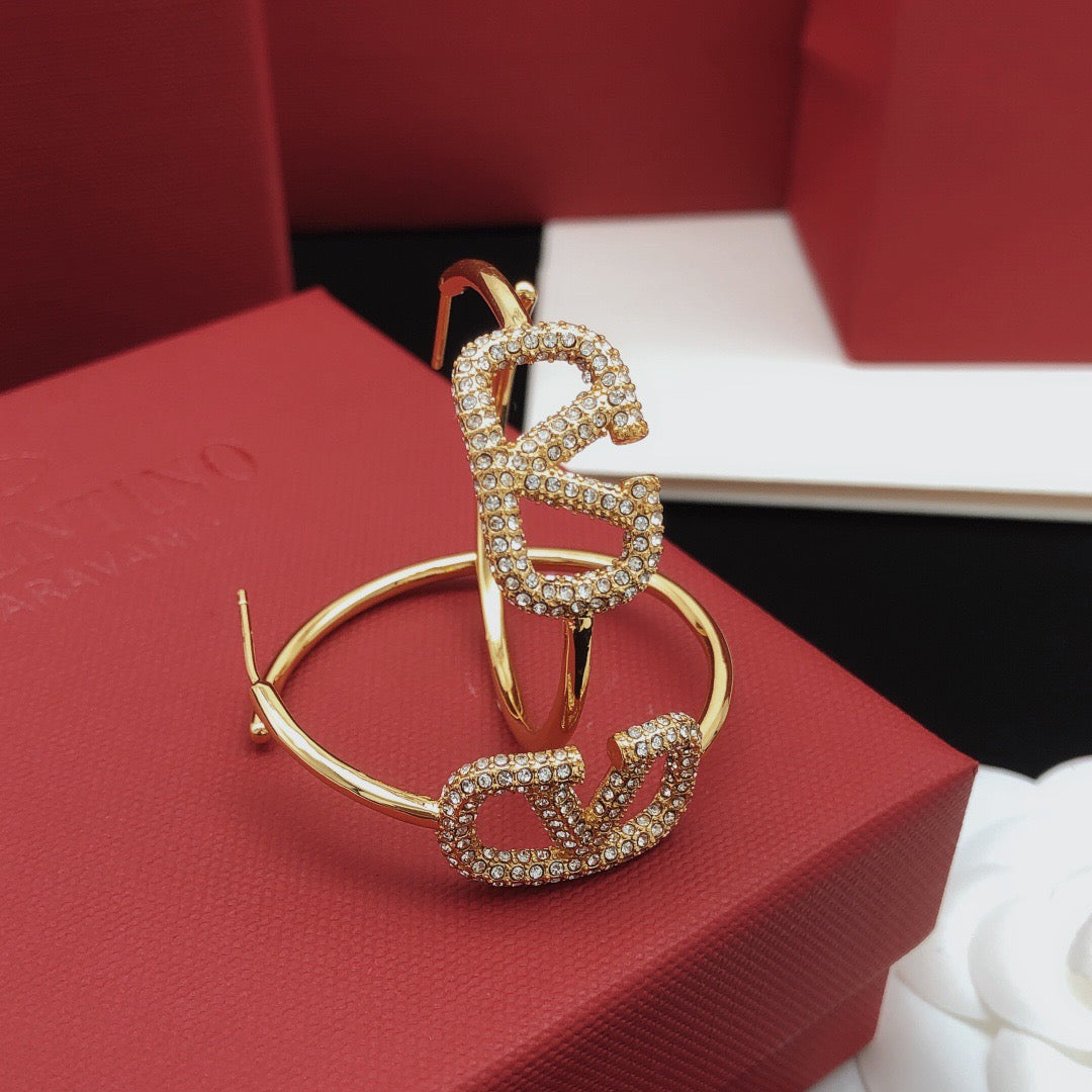 Moon Crystal-Accent Statement Earrings – Design 07 styled detail