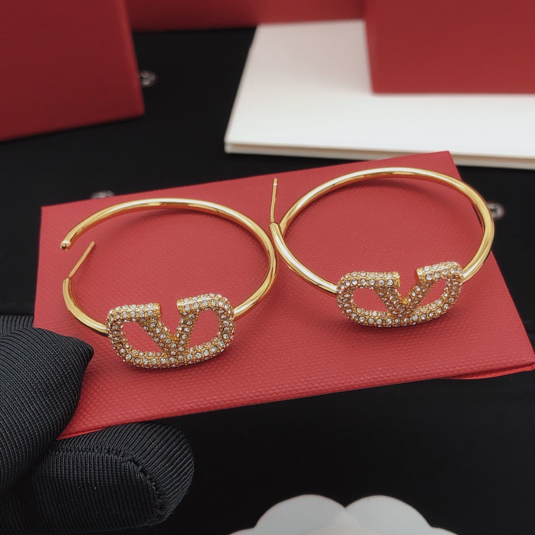 Moon Crystal-Accent Statement Earrings – Design 07 detail view