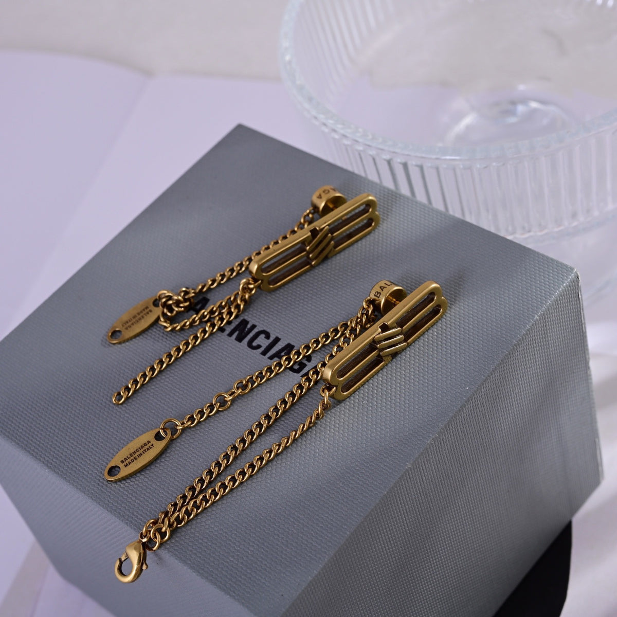 Ring Motif Statement Earrings in Gold-Tone – Design 012 main product view