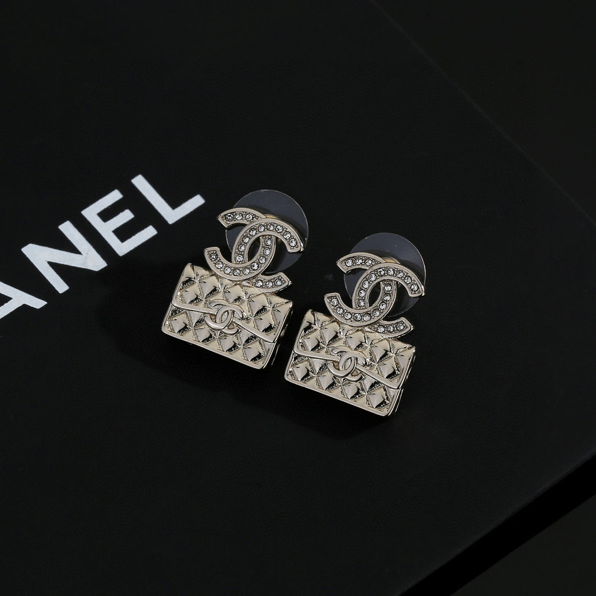 Signature Emblem Stud Earrings in Gold-Tone – Design 013 front product view