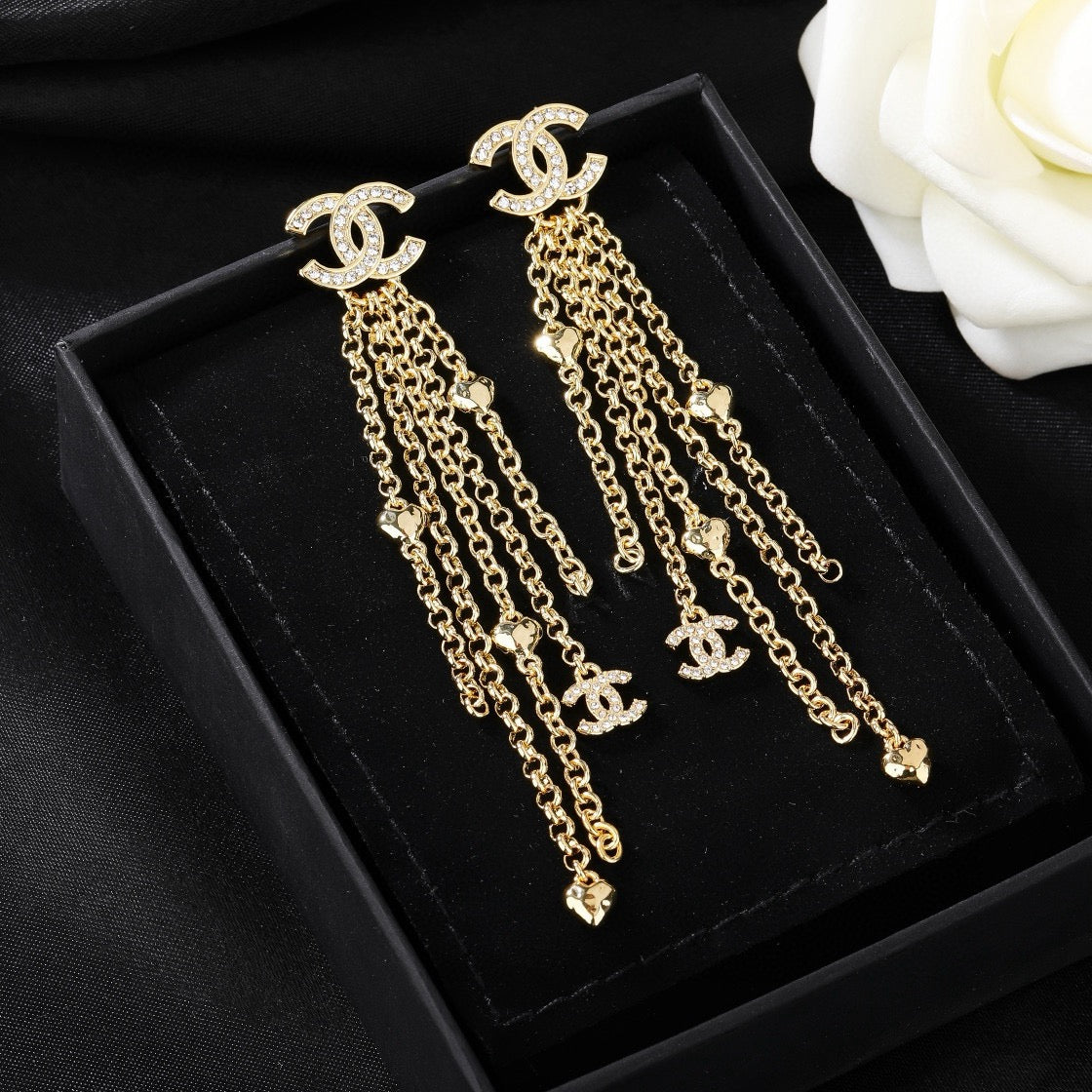 Signature Emblem Statement Earrings in Gold-Tone – Design 007 main product view