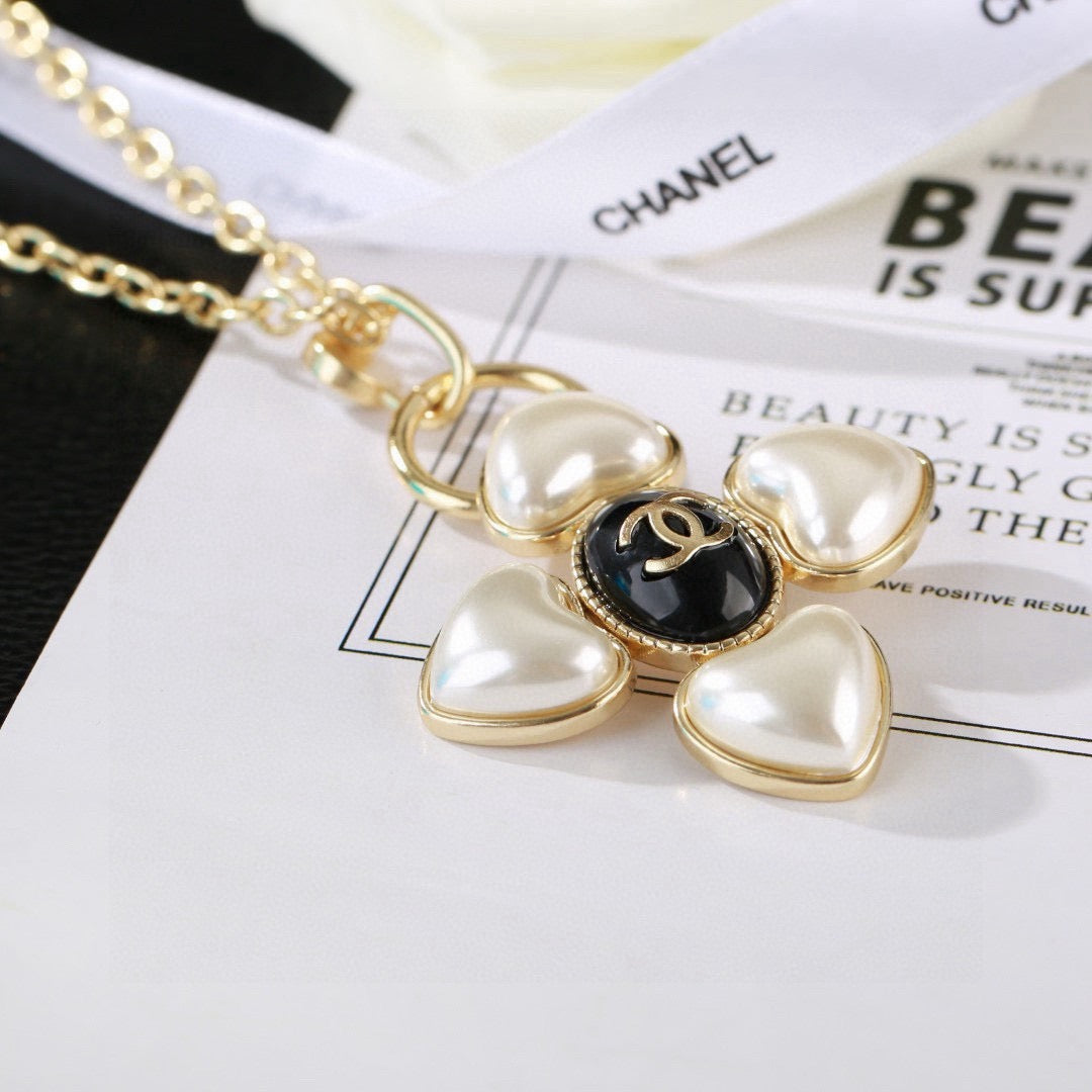 Signature Emblem Pendant Necklace in Gold-Tone – Design 020 detail view