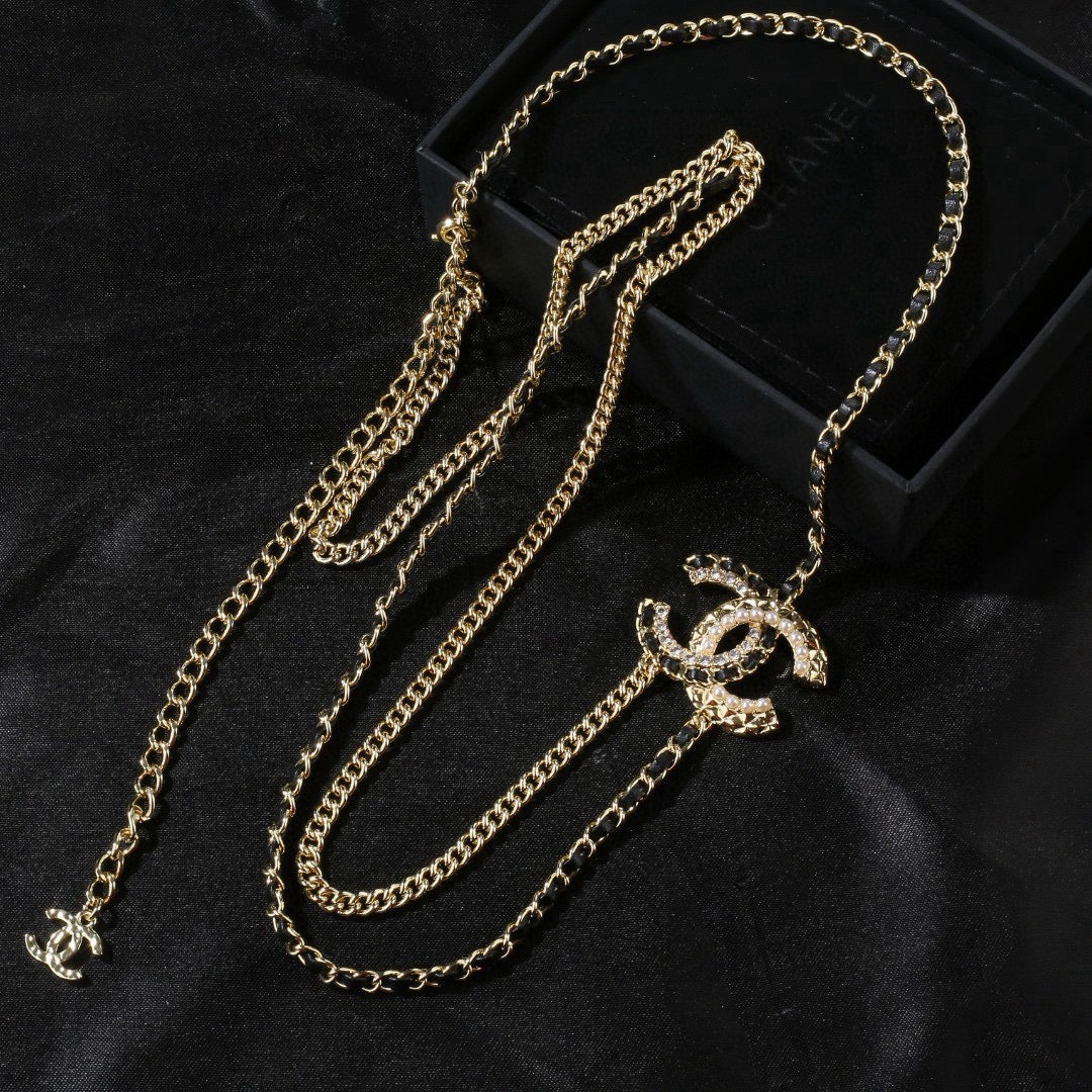 Double-C Emblem Jewelry Accessory in Polished Metal-Tone – Design 001 main product view