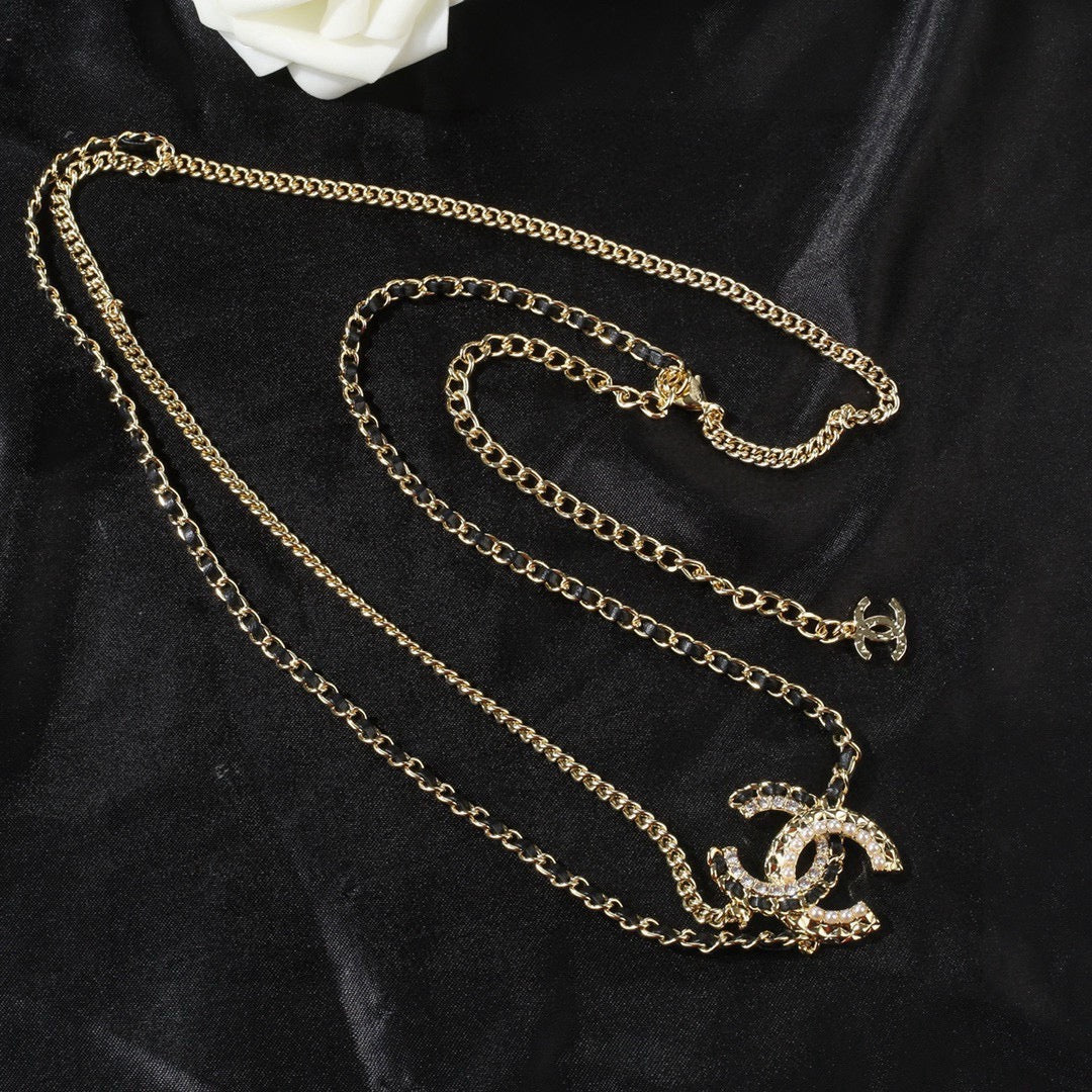 Double-C Emblem Jewelry Accessory in Polished Metal-Tone – Design 001 front product view