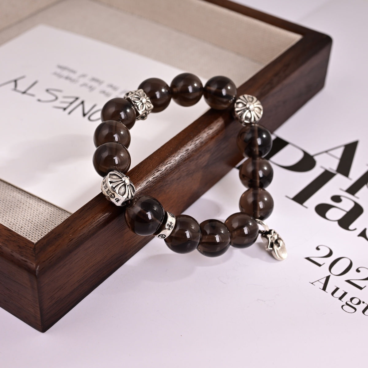 Cross Statement Bracelet in Metal-Tone – Design 22 close-up detail