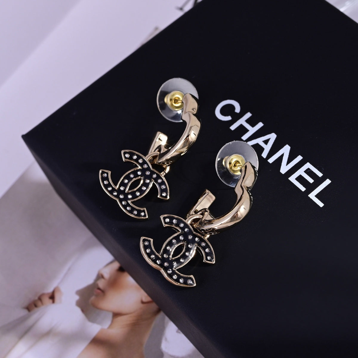 Signature Emblem Stud Earrings in Polished Metal-Tone – Design 125 main product view