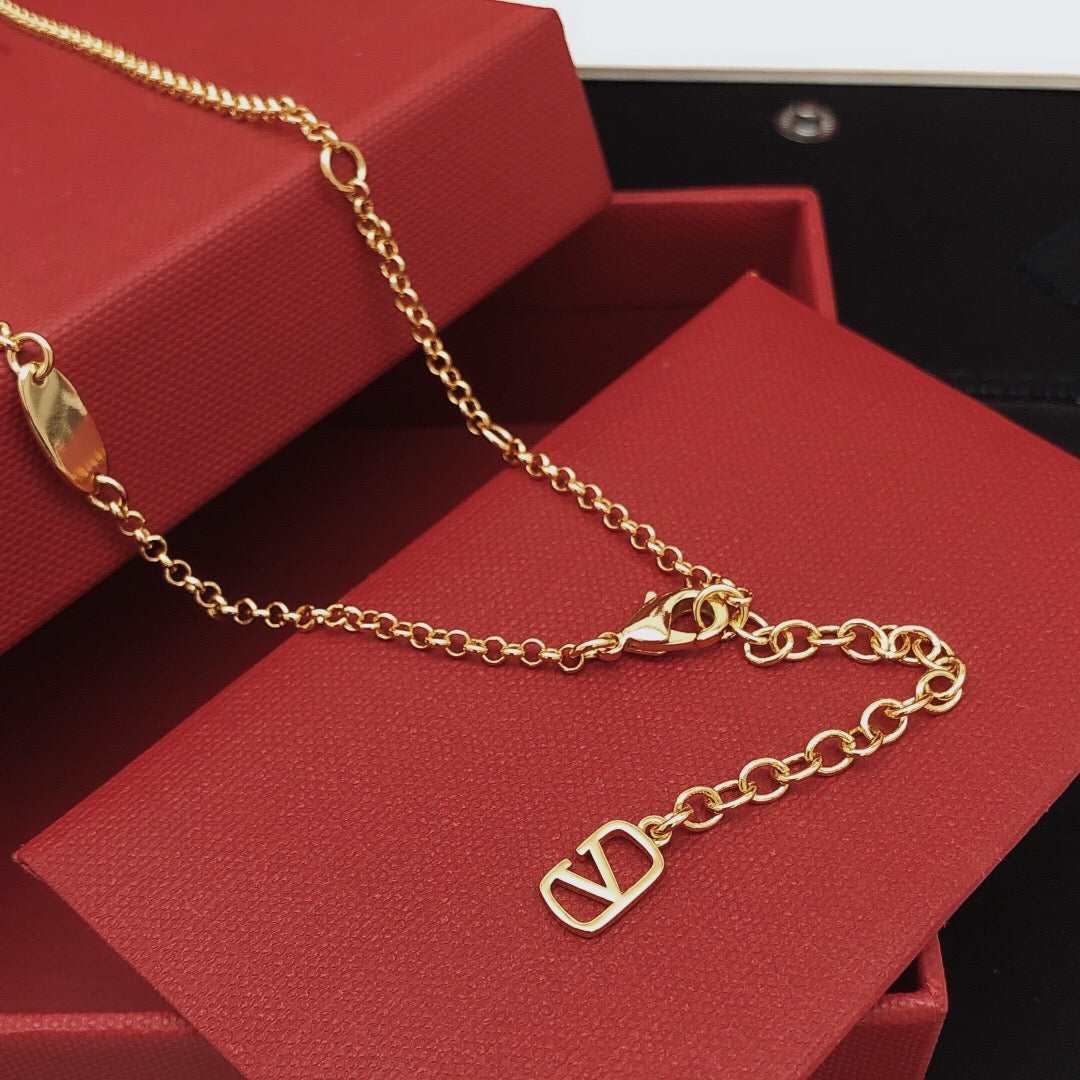 Signature Emblem Crystal-Accent Pendant Necklace – Design 05 front view